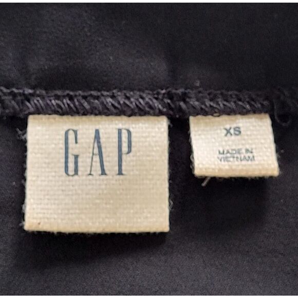 Gap X-Small Black Blouse Semi Sheer Long Double Slit Sleeves with Gold Nailheads - Picture 2 of 14